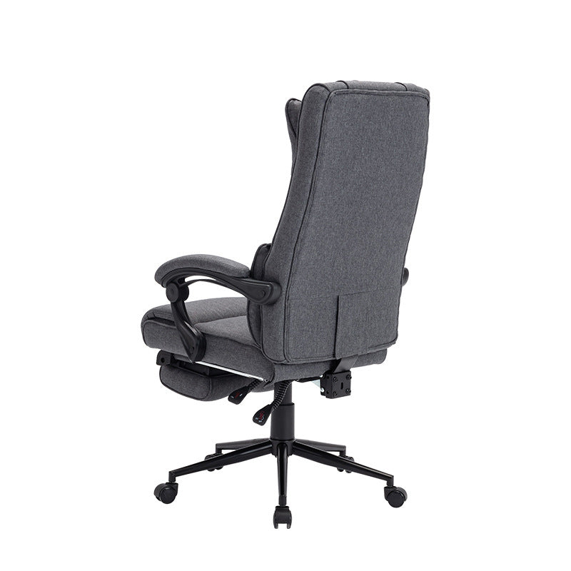 Fabric Reclining Office Chair with Headrest Footrest & Adjustable Ergonomic Support for Comfortable Work Gaming & Relaxing Lounging Sessions