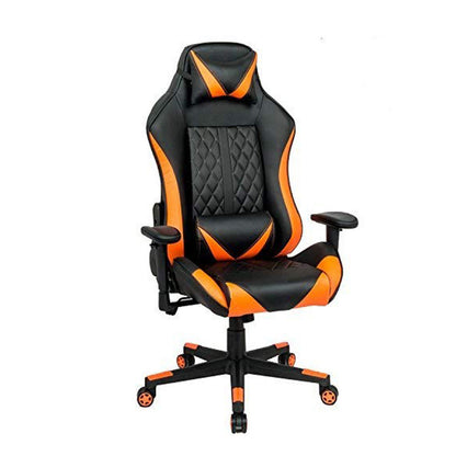 Ergonomic Gaming Chair Diamond-Quilted Racing-Style Reclining Chair with Accent Color Details
