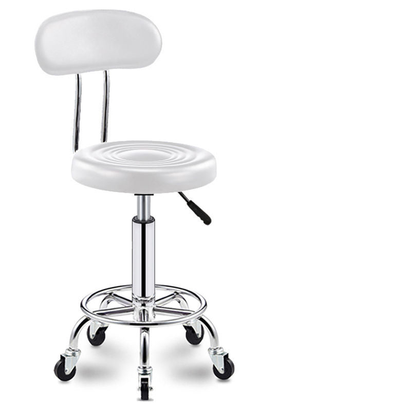 Adjustable Bar Chair Swivel Bar Stool with Hollow Backrest PU Leather Upholstered Chrome Metal Legs Multifunctional Counter Height Bar Stool for Home Bar Kitchen Island Pub Living Room Home Decor