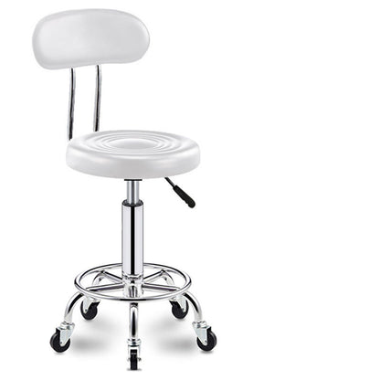 Adjustable Bar Chair Swivel Bar Stool with Hollow Backrest PU Leather Upholstered Chrome Metal Legs Multifunctional Counter Height Bar Stool for Home Bar Kitchen Island Pub Living Room Home Decor