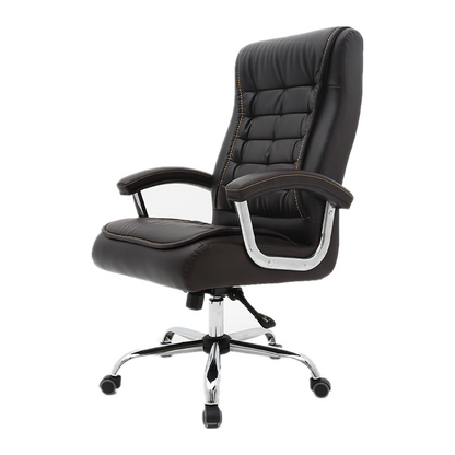 Executive Office Chair High-Back Quilted Ergonomic Desk Chair Premium PU Leather Executive Chair with 360° Swivel & Recline Luxury Ergonomic Office Chair for Home & Corporate Spaces
