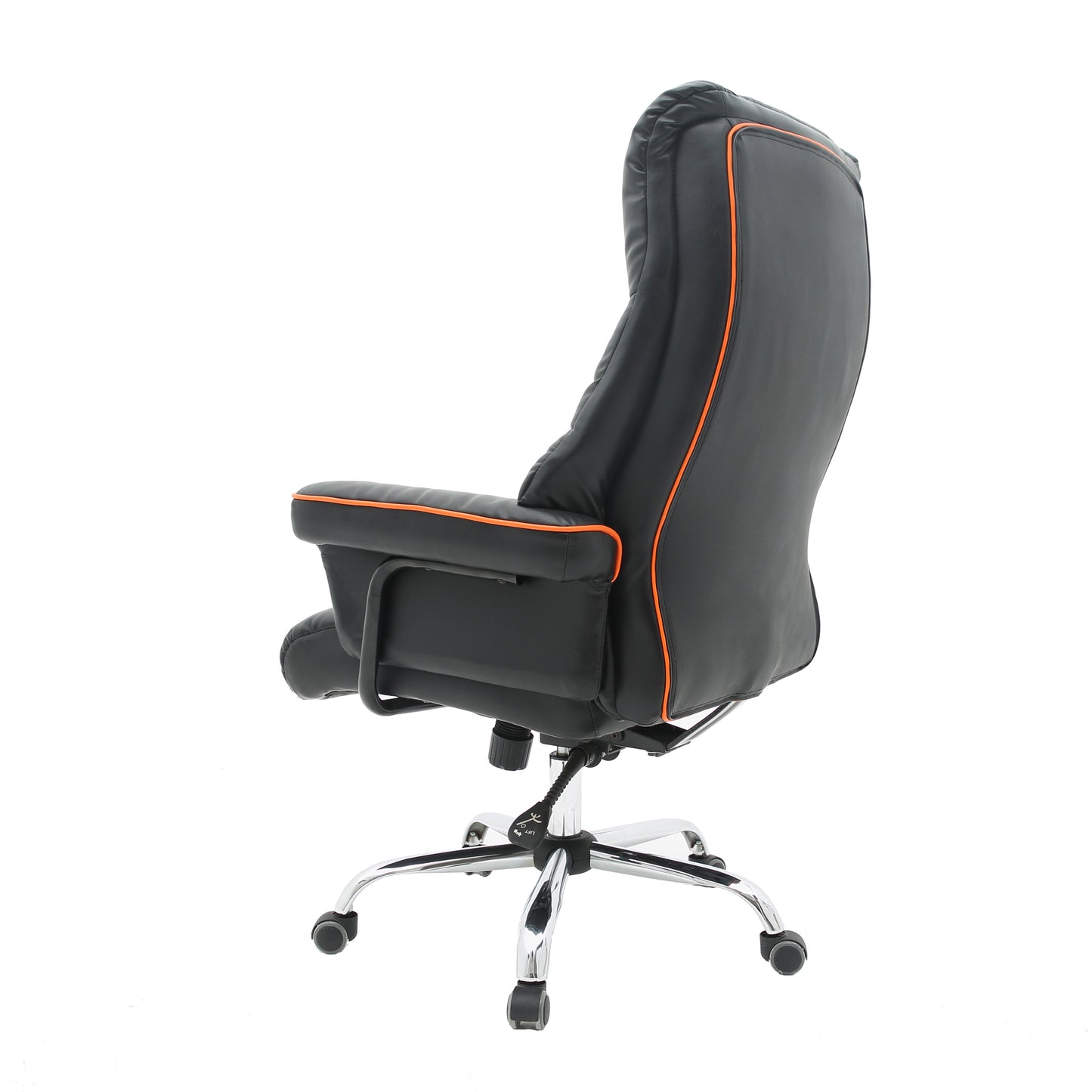 Executive Office Chair High-Back Plush Ergonomic Desk Chair with Contrast Stitching Premium PU Leather Office Chair with 360° Swivel & Height Adjustment Modern Gaming-Inspired Office Chair for Home & Corporate Spaces