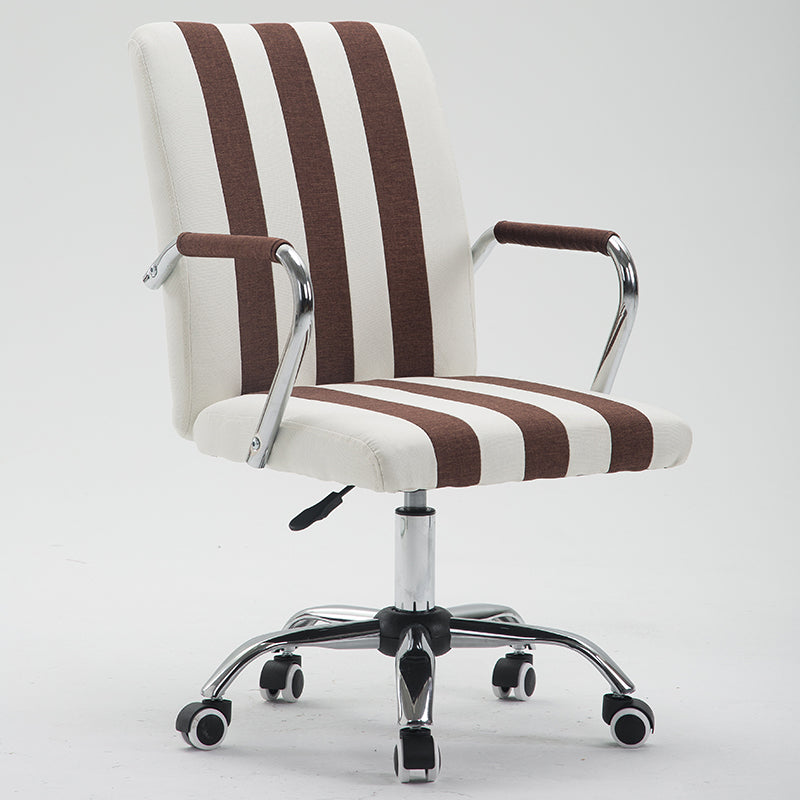 Office Chair Mid-Back Ergonomic Desk Chair with Fabric/PU Leather 360° Swivel & Height Adjustment Multi-Color Striped Chair for Home Office & Creative Spaces
