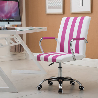 Office Chair Mid-Back Ergonomic Desk Chair with Fabric/PU Leather 360° Swivel & Height Adjustment Multi-Color Striped Chair for Home Office & Creative Spaces