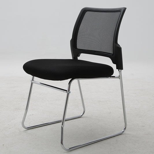 Office Chair Mesh Back Fabric Seat with Chrome Metal Frame Ergonomic Sled Base No Armrest Guest Chair for Conference Room Reception Waiting Room and Home Office