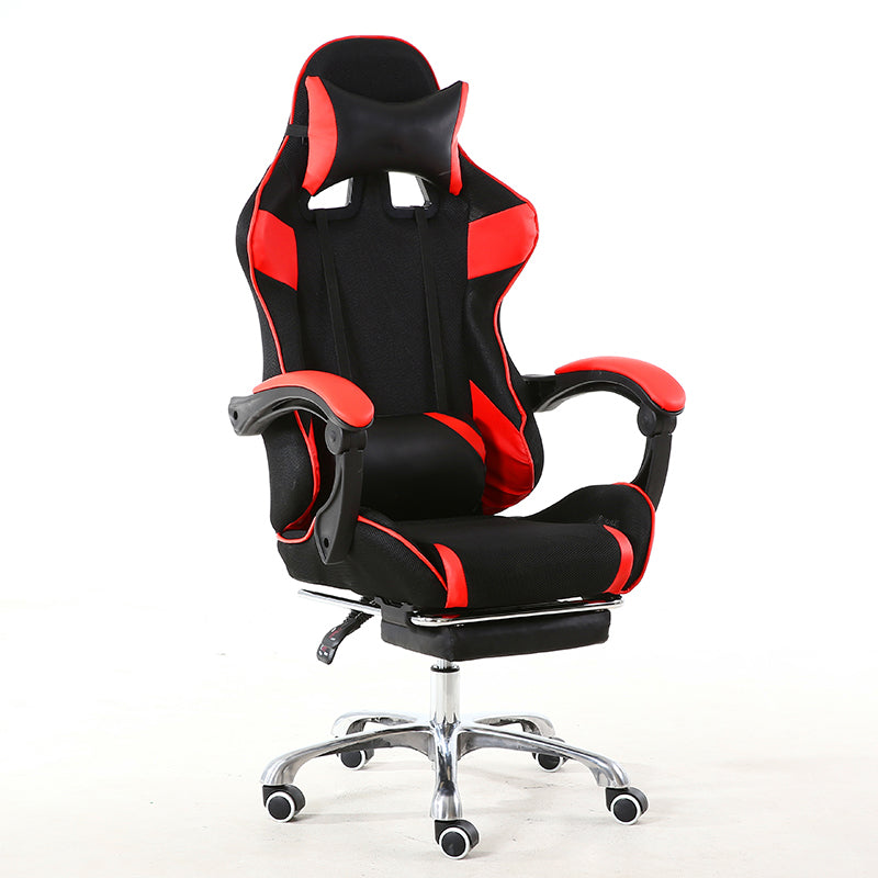 Ergonomic Gaming Chair Breathable Mesh Racing Chair with Extendable Footrest