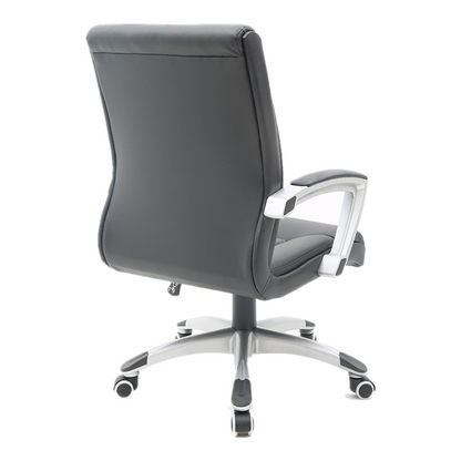 Executive Office Chair Mid-Back Ergonomic Desk Chair with Premium PU Leather 360° Swivel & Height Adjustment Modern Professional Office Chair for Home & Corporate Spaces