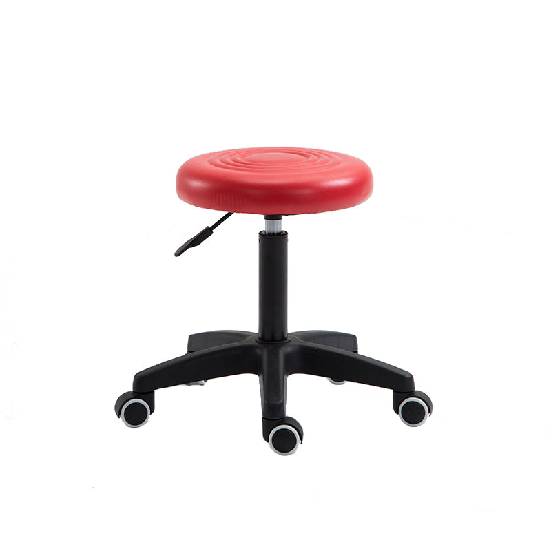 Bar Chair Bar Stool with Round PU Leather Cushion Plastic Five-Prong Base Multifunctional Height Adjustable Swivel Stool with Casters for Home Bar Kitchen Island Pub Living Room Home Decor