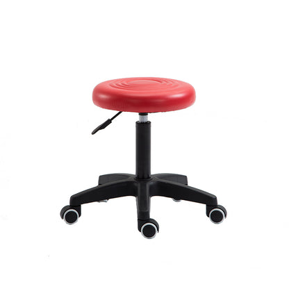Bar Chair Bar Stool with Round PU Leather Cushion Plastic Five-Prong Base Multifunctional Height Adjustable Swivel Stool with Casters for Home Bar Kitchen Island Pub Living Room Home Decor