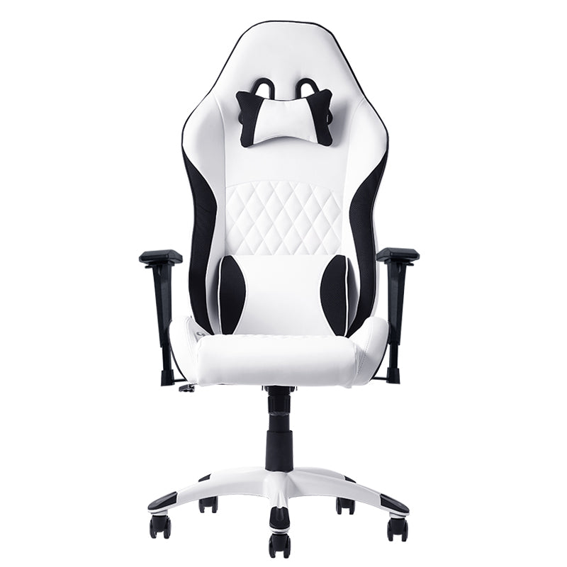 Ergonomic Gaming Chair High Back PU Leather Racing Chair with Diamond Stitching Headrest Lumbar Support Adjustable Armrest Swivel Office Chair