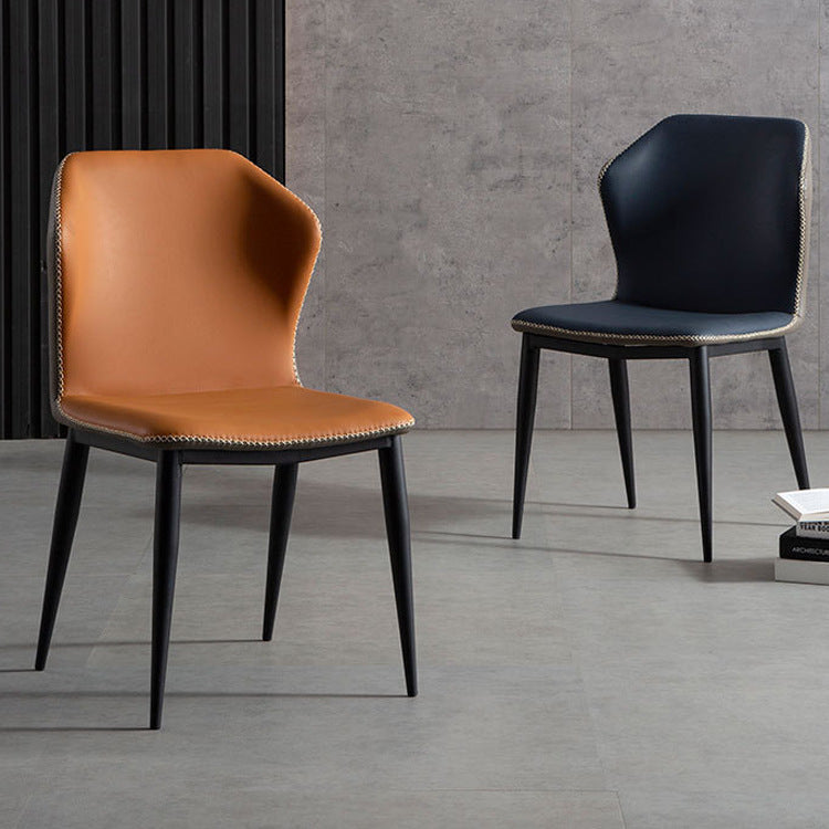 Light Luxury Contrast Dining Chair Rivet Trim Curved Back & Premium Upholstery for Modern Spaces
