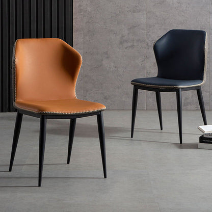 Light Luxury Contrast Dining Chair Rivet Trim Curved Back & Premium Upholstery for Modern Spaces