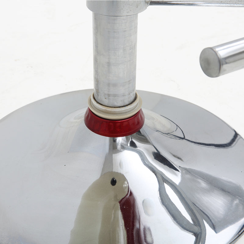 Adjustable Two-Tone Bar Stool Streamlined Glossy Seat Conical Support & Chrome Disc Base
