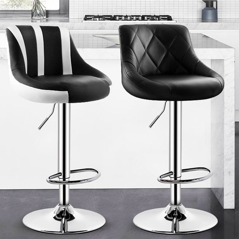 Bar Chair Bar Stool with Diamond Quilted PU Leather Cushion Chrome Metal Base Multifunctional Height Adjustable Swivel Stool for Home Bar Kitchen Island Pub Living Room Home Decor