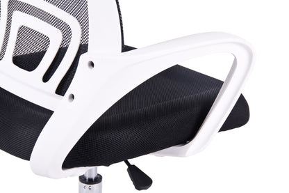 Mid-Back Mesh Office Chair Ergonomic Desk Chair with Breathable Mesh 360° Swivel & Height Adjustment Black/White Office Chair for Home & Corporate Spaces