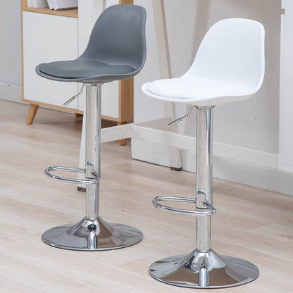 Bar Chair Adjustable Swivel Bar Stool with Molded Plastic Backrest and Seat PU Leather Upholstered Chrome Metal Legs Multifunctional Counter Height Bar Stool for Home Bar Kitchen Island Pub Living Room Home Decor