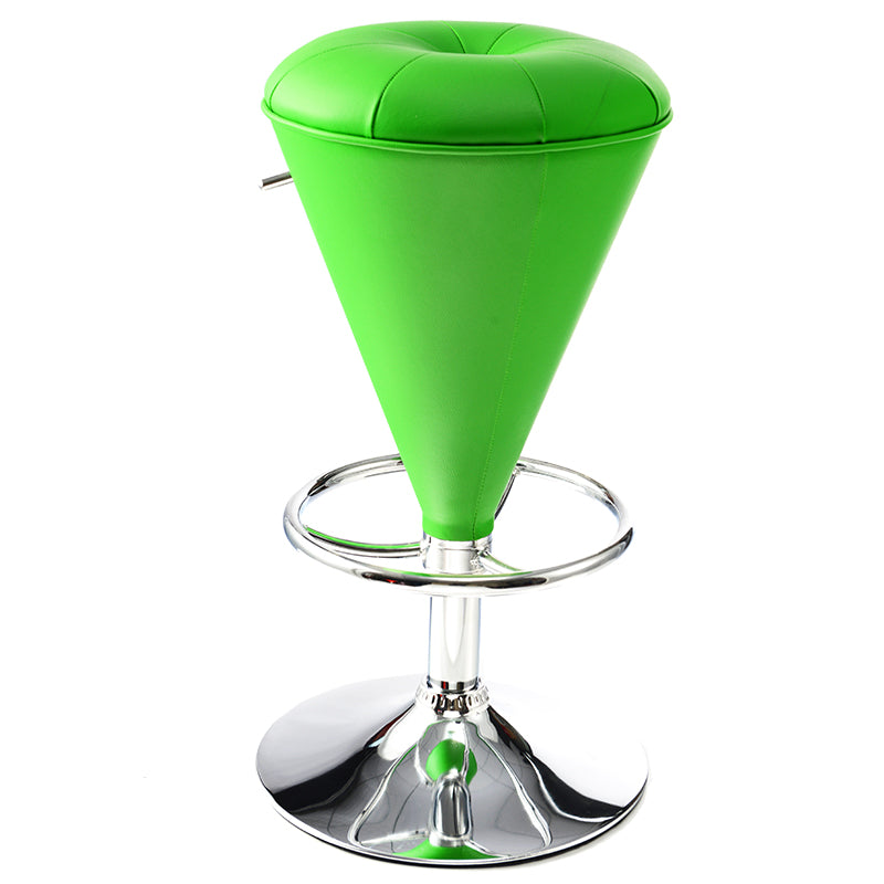 Bar Chair Bar Stool with Cone Shaped Backless Cushion PU Leather Upholstered Chrome Metal Base Multifunctional Height Adjustable Swivel Stool for Home Bar Kitchen Island Pub Living Room Home Decor