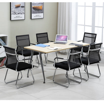 Mid-Back Conference Chair Ergonomic Visitor Chair with Breathable Mesh/Fabric/PU Leather, Chrome Steel Bow Base Multi-Color Office Chair for Meeting Rooms & Reception Areas