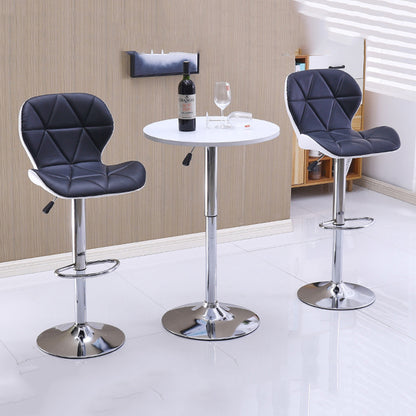 Bar Stool Adjustable Height Swivel Bar Chair with Backrest PU Leather Fabric Upholstered Counter Height Stool with Chrome Base and Footrest for Kitchen Island Pub and Home Bar