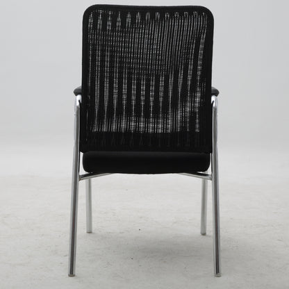 Office Chair Mesh Back with Chrome Metal Frame Ergonomic Padded Armrest Fabric Seat Stackable Conference Room Chair for Reception Meeting Room Waiting Room Home Office