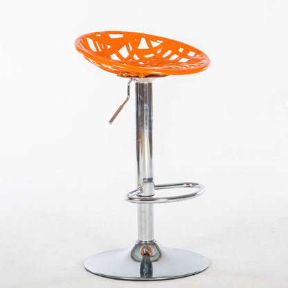 Bar Chair Bar Stool Adjustable Height Swivel Bar Stool with Nest Hollow Out Seat Plastic Upholstered Chrome Metal Base Multifunctional Modern Bar Stool for Home Bar Kitchen Island Pub Living Room Home Decor