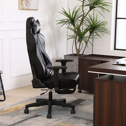 Ergonomic Gaming Chair High Back PU Leather Racing Style Computer Chair with Headrest Lumbar Pillow Footrest Adjustable Armrests for Gaming and Office
