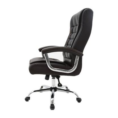 Executive Office Chair High-Back Quilted Ergonomic Desk Chair Premium PU Leather Executive Chair with 360° Swivel & Recline Luxury Ergonomic Office Chair for Home & Corporate Spaces
