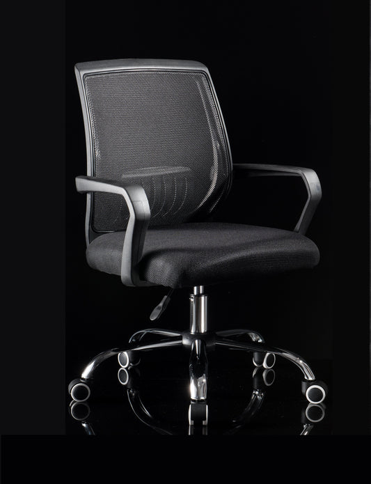 Mid-Back Mesh Office Chair Ergonomic Desk Chair with Breathable Mesh 360° Swivel & Height Adjustment Black Office Chair for Home & Corporate Spaces