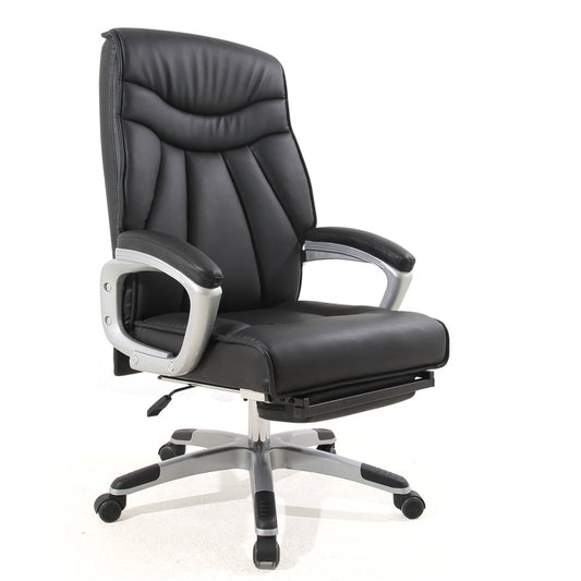 Reclining Executive Office Chair High-Back Quilted Ergonomic Desk Chair with Retractable Footrest, Premium PU Leather Office Chair with 360° Swivel & Height Adjustment Multi-Color Luxury Office Chair for Home & Corporate Spaces