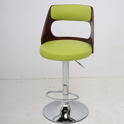 Bar Chair Bar Stool with Hollow Wood Frame PU Leather Seat Chrome Metal Base Multifunctional Height Adjustable Swivel Stool for Home Bar Kitchen Island Pub Living Room Home Decor