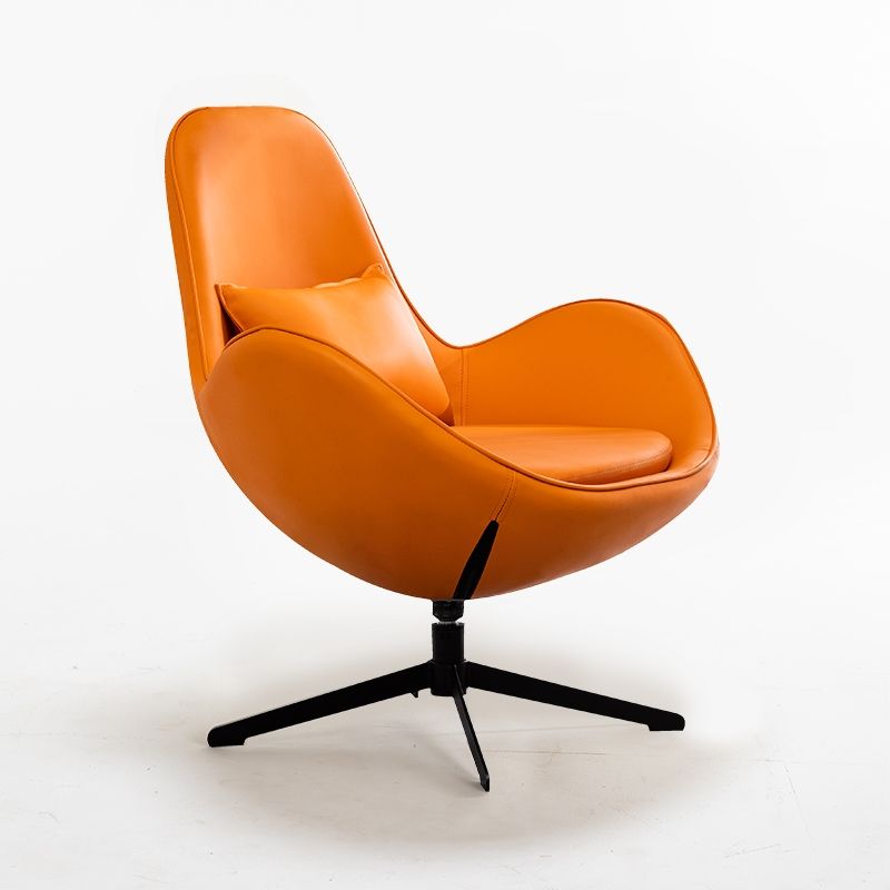Degree Swivel Egg Armchair Leather Upholstery Curved Design & Cozy Lounge Comfort