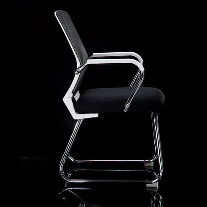 Mid-Back Mesh Conference Chair Ergonomic Visitor Chair with Breathable Mesh Chrome Steel Bow Base Multi-Color Office Chair for Meeting Rooms & Reception Areas