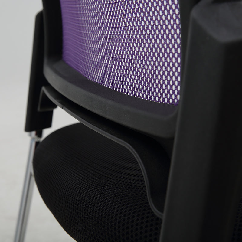 Office Chair Mesh Back Fabric Seat with Chrome Metal Frame Ergonomic Sled Base No Armrest Guest Chair for Conference Room Reception Waiting Room and Home Office