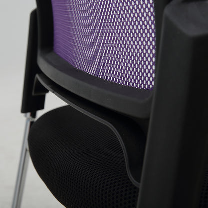 Office Chair Mesh Back Fabric Seat with Chrome Metal Frame Ergonomic Sled Base No Armrest Guest Chair for Conference Room Reception Waiting Room and Home Office