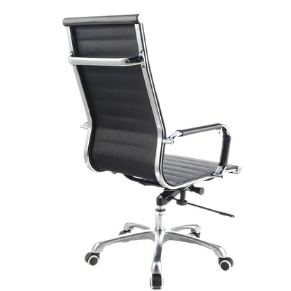 High-Back Executive Office Chair Ergonomic Desk Chair with PU Leather/Mesh Upholstery 135° Recline & 360° Swivel Chrome Frame Chair for Home Office & Manager Rooms