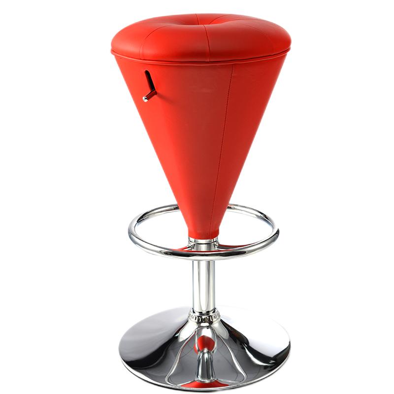 Bar Chair Bar Stool with Cone Shaped Backless Cushion PU Leather Upholstered Chrome Metal Base Multifunctional Height Adjustable Swivel Stool for Home Bar Kitchen Island Pub Living Room Home Decor