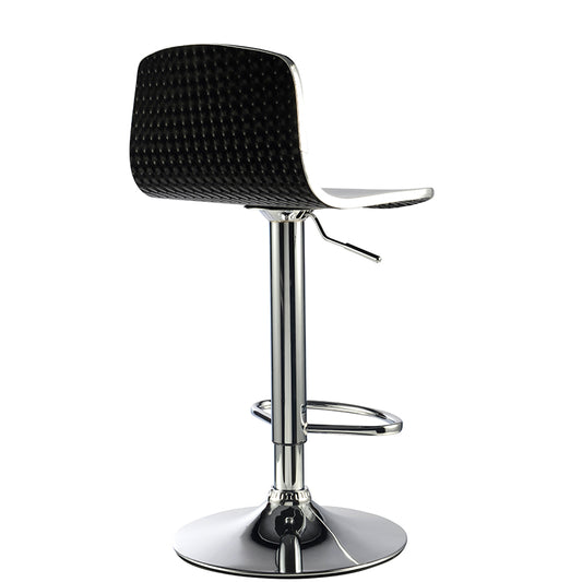 Bar Chair Bar Stool with Curved ABS Plastic Seat and Backrest Chrome Metal Base Multifunctional Height Adjustable Swivel Stool for Home Bar Kitchen Island Pub Living Room Home Decor