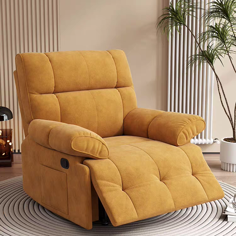 Single Seater Recliner Chair Ergonomic Adjustable Functional Sofa Home Theater Lounge Chair with Side Pocket Comfortable Padded Reclining Armchair for Living Room Bedroom