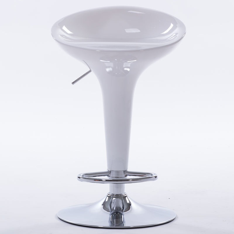 Bar Chair Bar Stool with Glossy ABS Plastic Integrated Seat Chrome Metal Base Multifunctional Height Adjustable Swivel Stool for Home Bar Kitchen Island Pub Living Room Home Decor