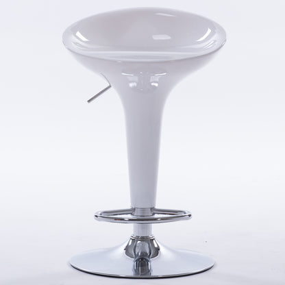 Bar Chair Bar Stool with Glossy ABS Plastic Integrated Seat Chrome Metal Base Multifunctional Height Adjustable Swivel Stool for Home Bar Kitchen Island Pub Living Room Home Decor