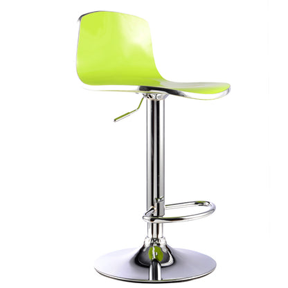 Bar Chair Bar Stool with Curved ABS Plastic Seat and Backrest Chrome Metal Base Multifunctional Height Adjustable Swivel Stool for Home Bar Kitchen Island Pub Living Room Home Decor