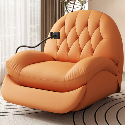 Recliner Chair with Adjustable Back and Footrest, Ergonomic Soft Fabric Lazy Sofa with Phone Holder for Living Room Bedroom Office Relaxation
