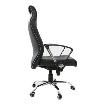 Executive Office Chair High-Back Ergonomic Desk Chair with PU Leather & Mesh Armrests, 360° Swivel & Height Adjustment Modern Luxury Office Chair for Home & Corporate Spaces