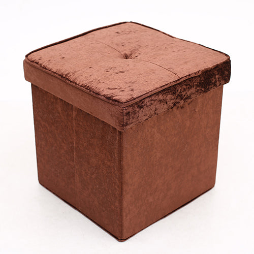 Folding Storage Ottoman Bench Footrest Shoe Changing Stool Velvet Upholstered Footstool with Lift Top Lid for Living Room Bedroom Entryway