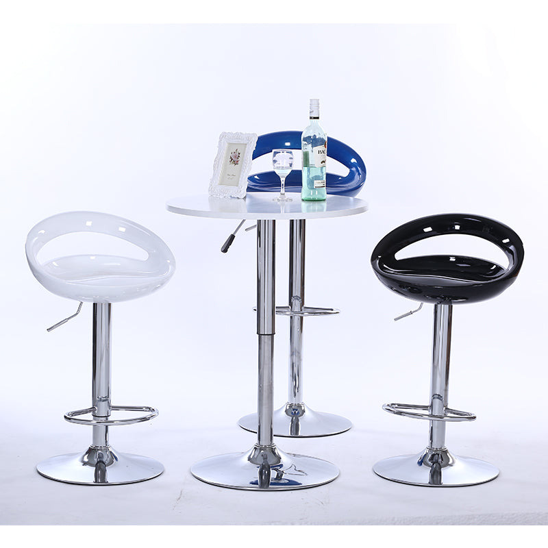 Bar Chair Bar Stool with Glossy ABS Plastic Seat Chrome Metal Base Multifunctional Height Adjustable Swivel Stool for Home Bar Kitchen Island Pub Living Room Home Decor