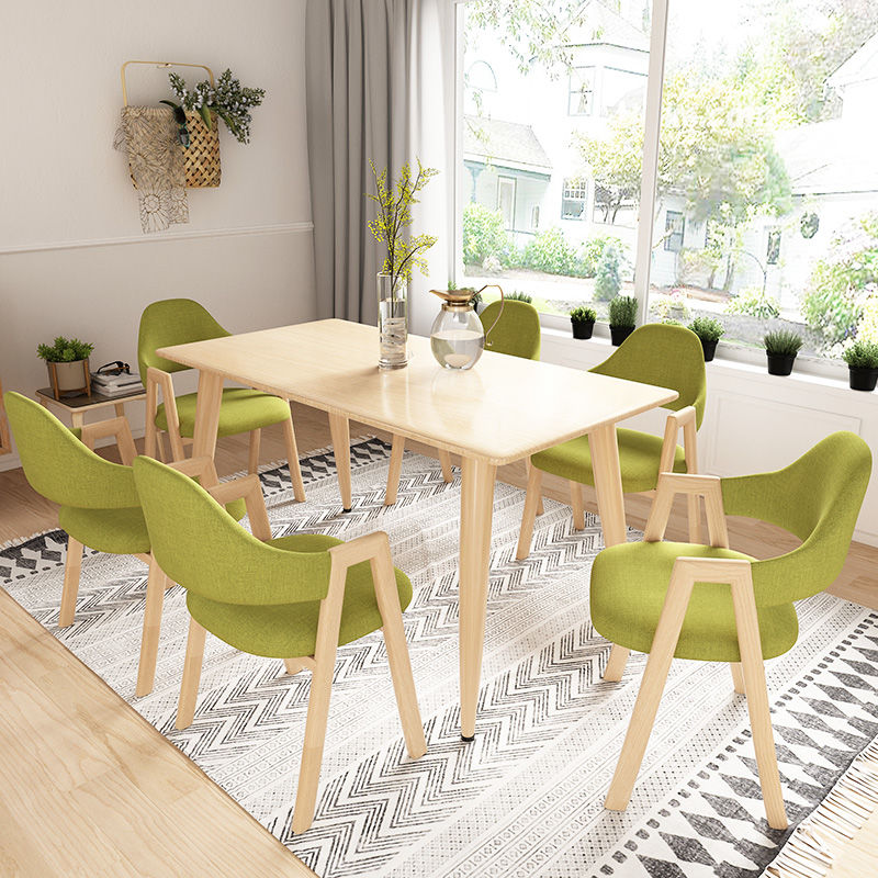 Casual Wooden Armchair Light Wood Frame Fabric Cushion & Multi-Hue Options