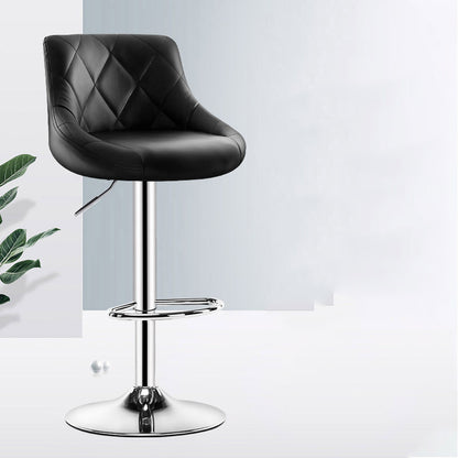 Bar Chair Bar Stool with Diamond Quilted PU Leather Cushion Chrome Metal Base Multifunctional Height Adjustable Swivel Stool for Home Bar Kitchen Island Pub Living Room Home Decor