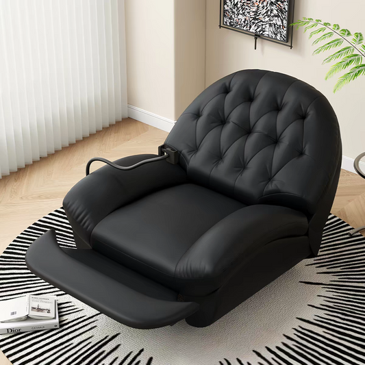 Recliner Chair with Adjustable Back and Footrest, Ergonomic Soft Fabric Lazy Sofa with Phone Holder for Living Room Bedroom Office Relaxation