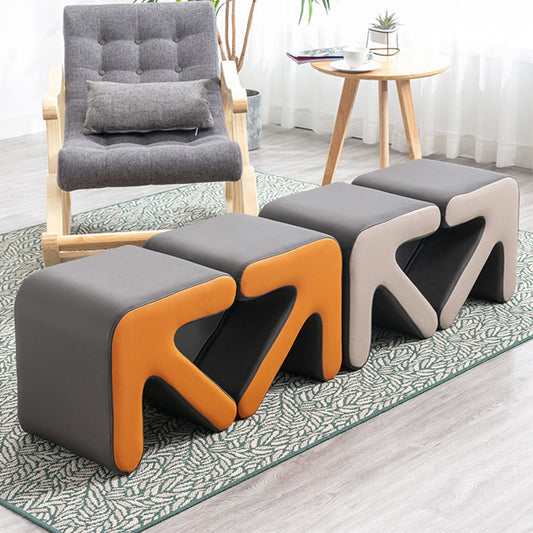 Modular Contour Shoe Bench Stackable Design Stylish Color-Block Multi-Scene Use for Entryway & Living Room