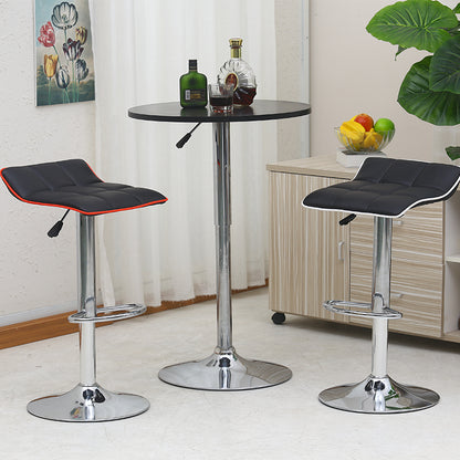 Bar Chair Bar Stool Adjustable Height Swivel Bar Stool with Grid Stitched PU Leather Cushion Chrome Metal Base Multifunctional Modern Bar Stool for Home Bar Kitchen Island Pub Living Room Home Decor